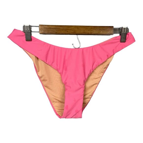 J. Crew Curved Waist Cheeky‎ Bikini Bottom in Tropical Pink Size M NWT - Picture 2 of 8